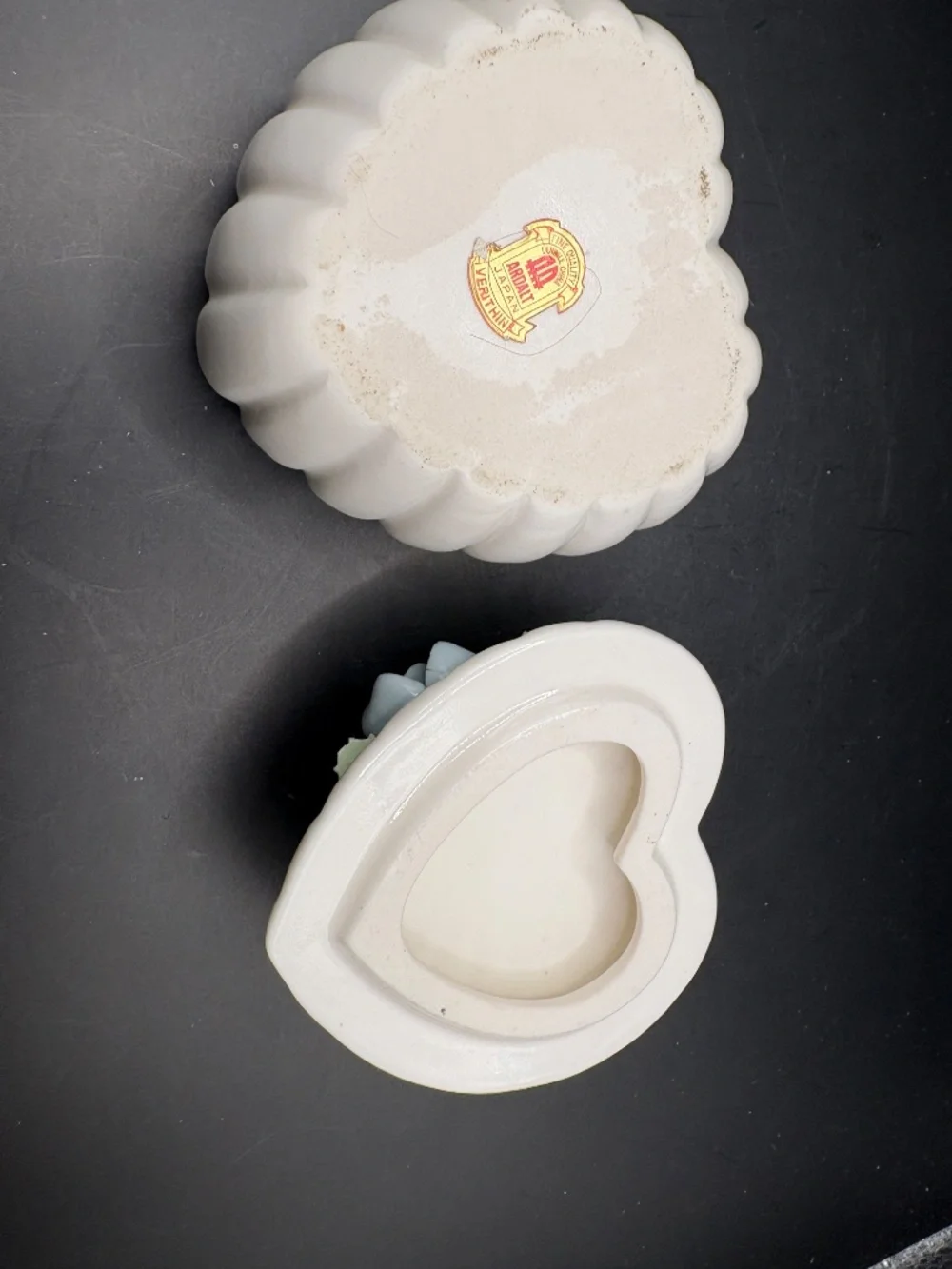 Vintage Flower Heart Shaped Trinket Box Ardalt Japan - Picture 3 of 5